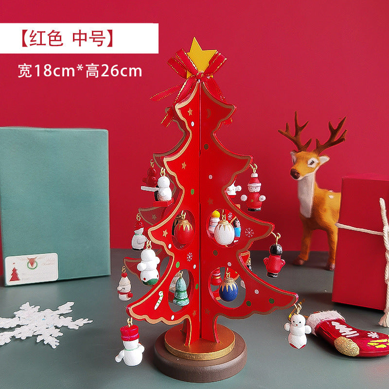 2025 Christmas Ornaments Small Mini Tree DIY Three-dimensional ins Scene Arrangement Tabletop Ornaments for Children Home