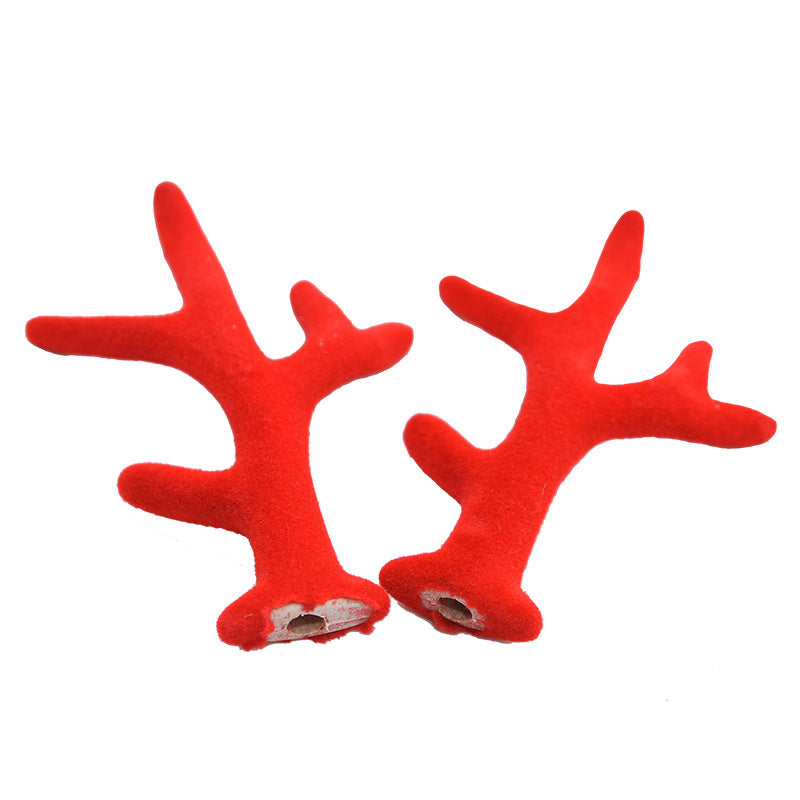 Artificial flocking antlers Christmas DIY hairpins hairpin headwear pair clip European and American headbands outfit cute accessories accessories