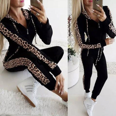 2024 autumn and winter Amazon cross-border European and American hot fashion trousers with hooded jacket casual sportswear women's clothing