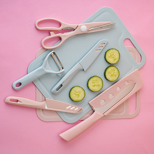 Household cutting board, fruit knife set, scissors, kitchen knife, paring knife, cutting board, baby food, kitchen, portable knife set