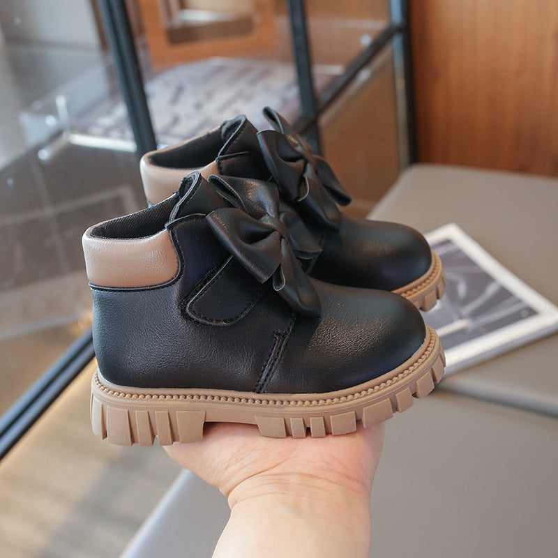 2026 Trend British Style Boots Girls Boots New Fashion Bow Children's Martin Boots Casual Boots