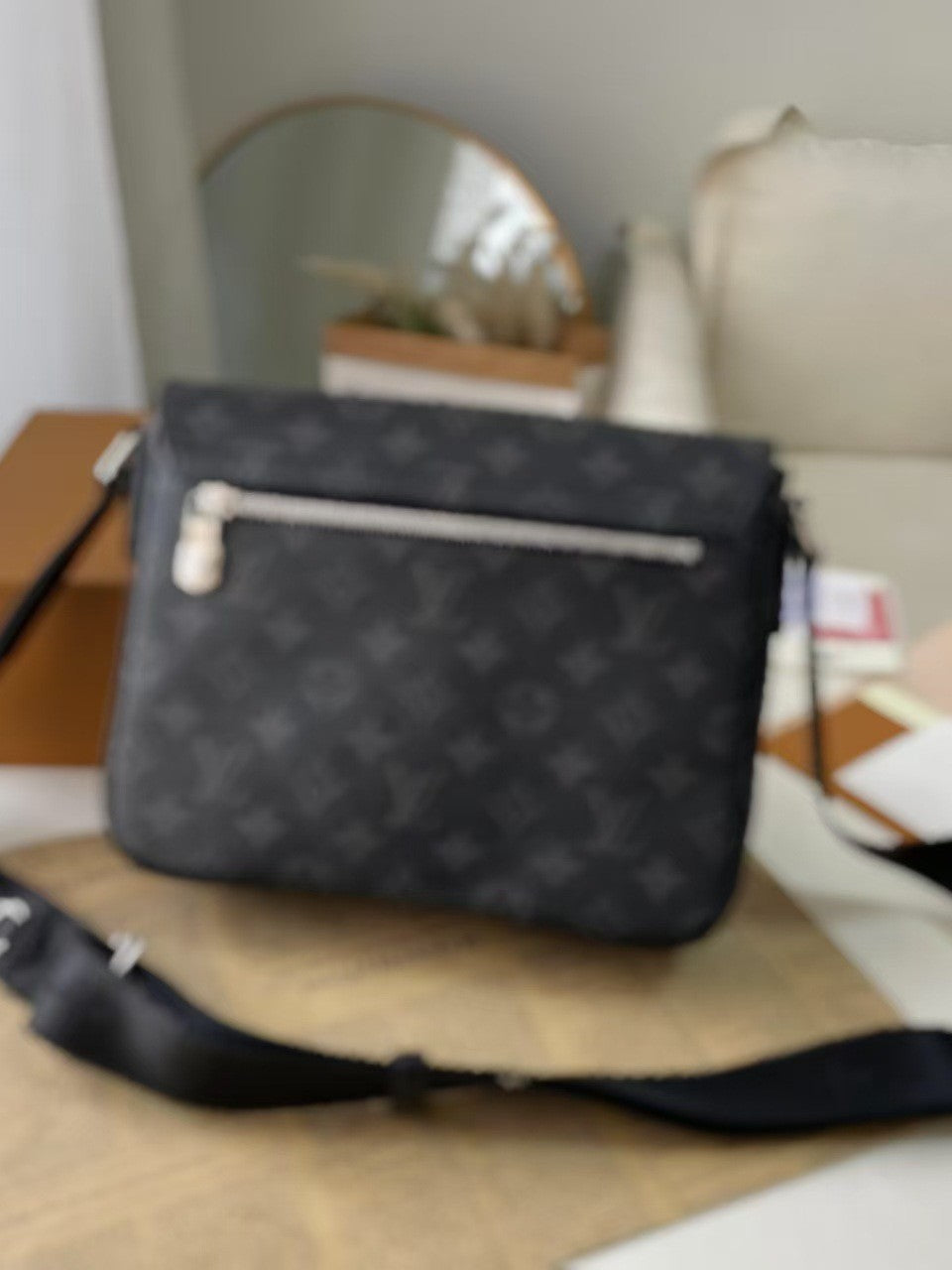 2024 New Men's Bag Box Bag Black Samurai Messenger Bag