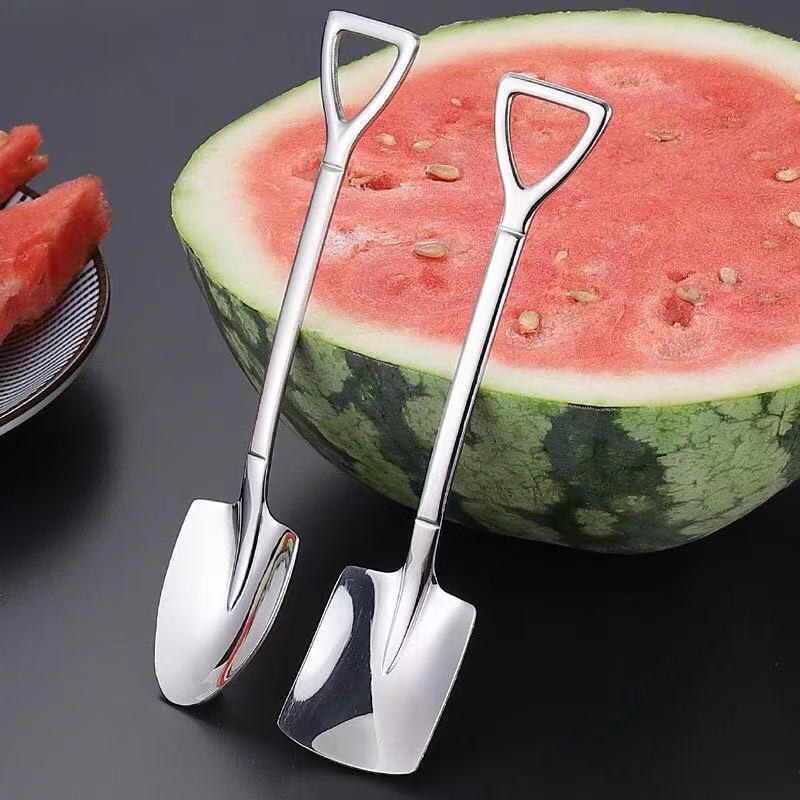 Factory wholesale watermelon spoon creative stainless steel tableware spoon ice cream spoon shovel spoon creative watermelon spoon