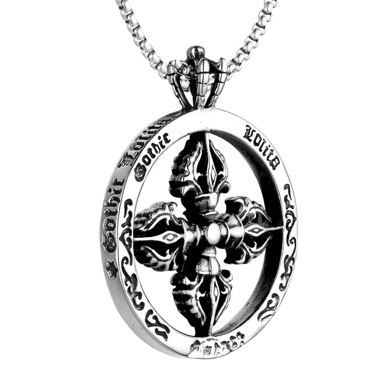 Dark punk style hip hop necklace men's tide Cuban chain personality simple and versatile trendy men's stainless steel chain