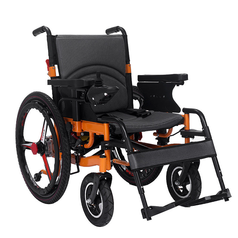 Electric wheelchair, foldable for the disabled, elderly intelligent, automatic flashlight, dual-purpose four-wheeled old scooter wheelchair