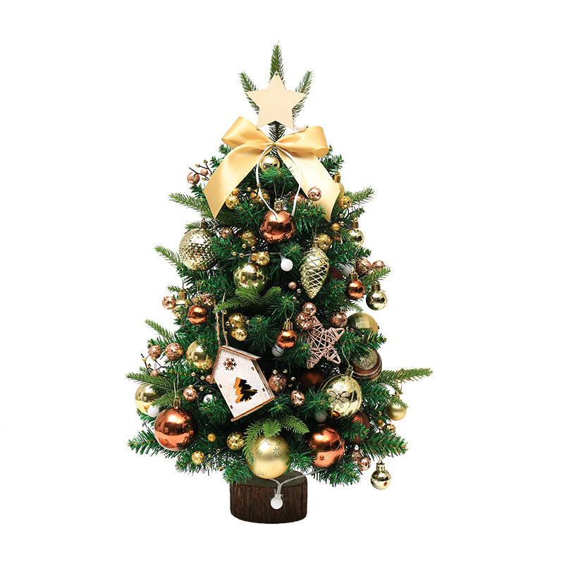 Cross-border Exclusive Christmas Small Mini PE Hybrid Christmas Tree Simulation Tabletop Ornament Decoration 45 60cm