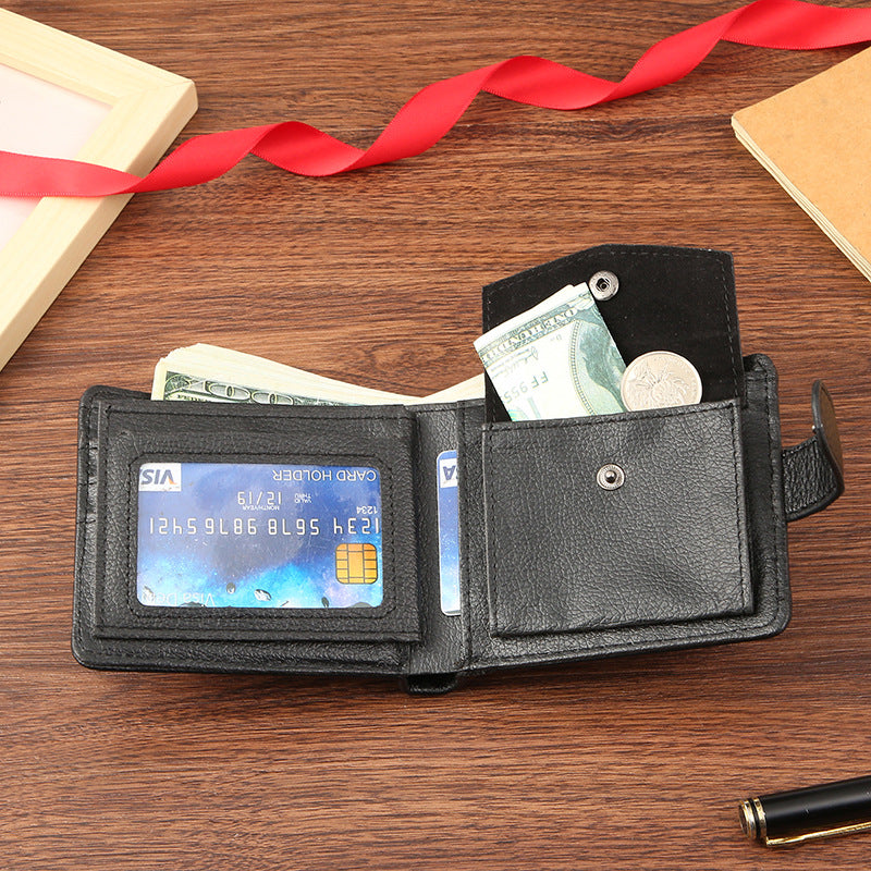Manufacturers wholesale men's wallets PU leather short foreign trade cross-border zipper buckle wallet new wallet coin purse