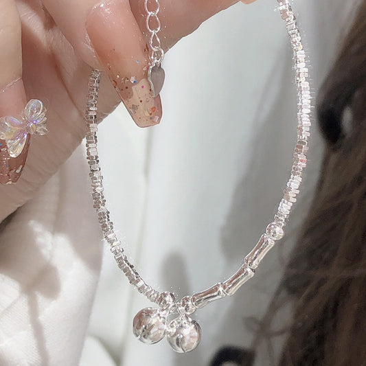 Irregular broken silver bell bracelet Sen system small fresh fashion niche personality high-end anklet summer new style