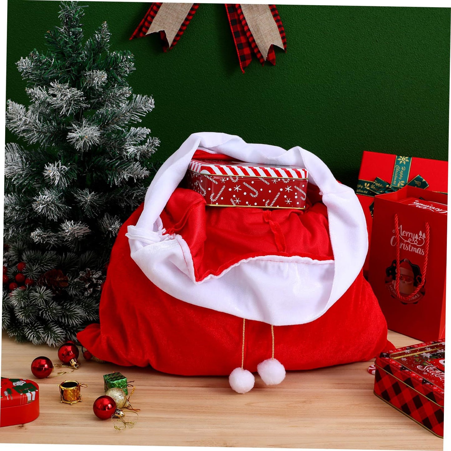 Christmas decorations for the elderly backpack gift bag high-grade gold velvet thickened gift bag large drawstring candy bag