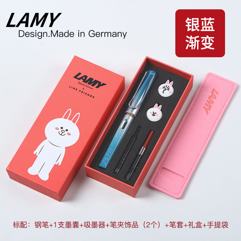 Spot German Lingmei cartoon student practice special fountain pen EF gift box ink sac ink souvenir wholesale on behalf of the wholesale