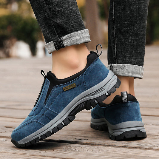 Spring and Autumn New Outdoor Leisure Sports Walking Shoes for the Elderly Men's Plus Size Mountaineering Running Shoes Trendy and Fashionable Cross-border