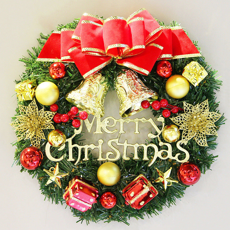 Christmas decoration door pendant hanging rattan circle Christmas wreath 30cm 40cm 50cm 60cm hotel shopping mall decoration
