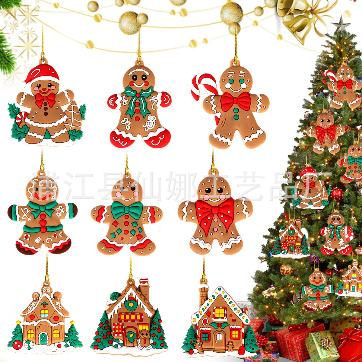 Cross-border hot sale classic Christmas gingerbread man pendant, Christmas decorations, Christmas tree pendants, spot wholesale