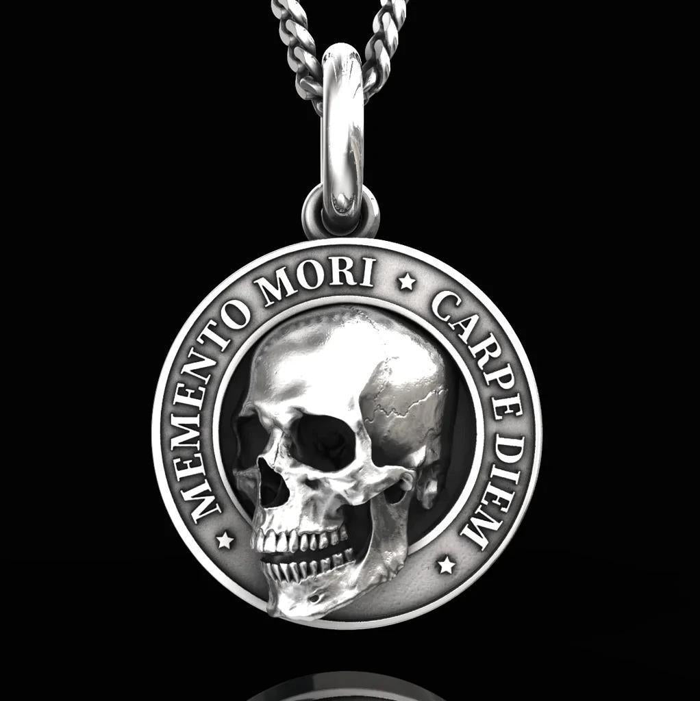 Cross-border European and American popular skull pendant personality necklace men's hip-hop retro gothic sweater chain