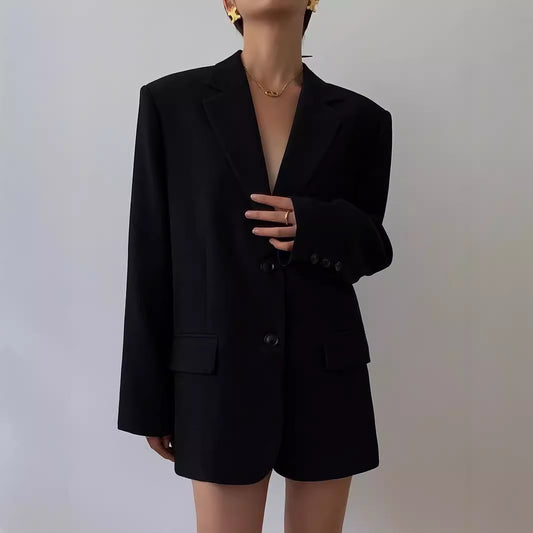 oversize gray blazer women's spring and autumn 2024 new korean version casual small man loose suit