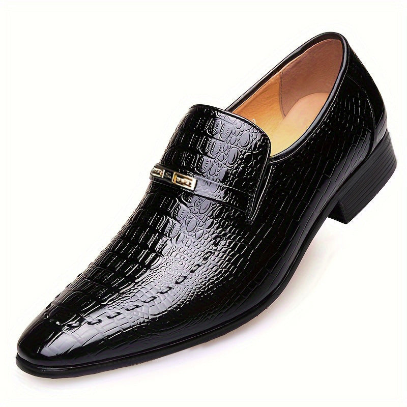 Aofu Shoes 3195 Imitation Crocodile Men's Leather Shoes Plus Size Low Top Men's Casual Shoes Embossed Leather Shoes