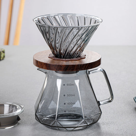 Pour-over glass coffee sharing kettle, cloud pot, coffee filter cup, cold brew cup, American drip pot, coffee pot set