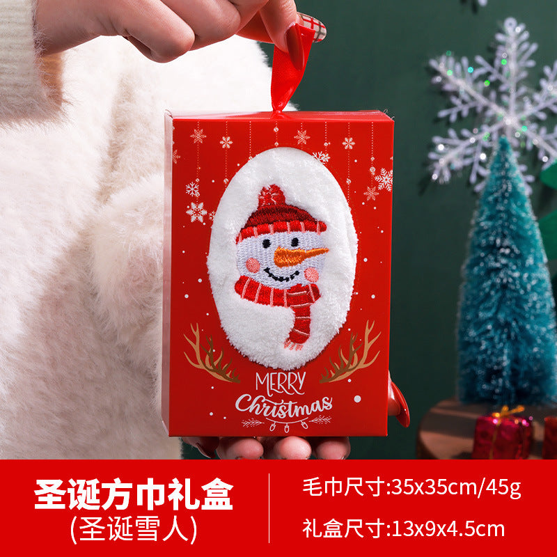 Cross-border Christmas creative towel gift box embroidery children's gift cartoon doll Christmas gift activity to customers
