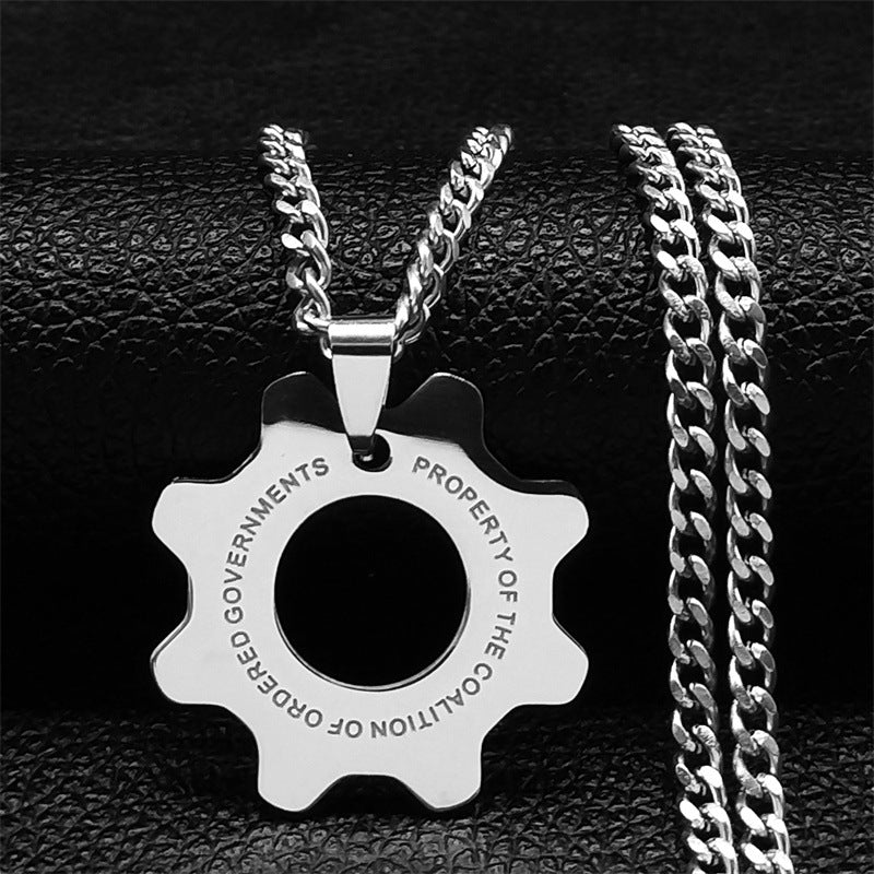 Game Gears of War Necklace Stainless Steel Reactor Necklace Male Female Fan Jewelry N2044 Exquisite