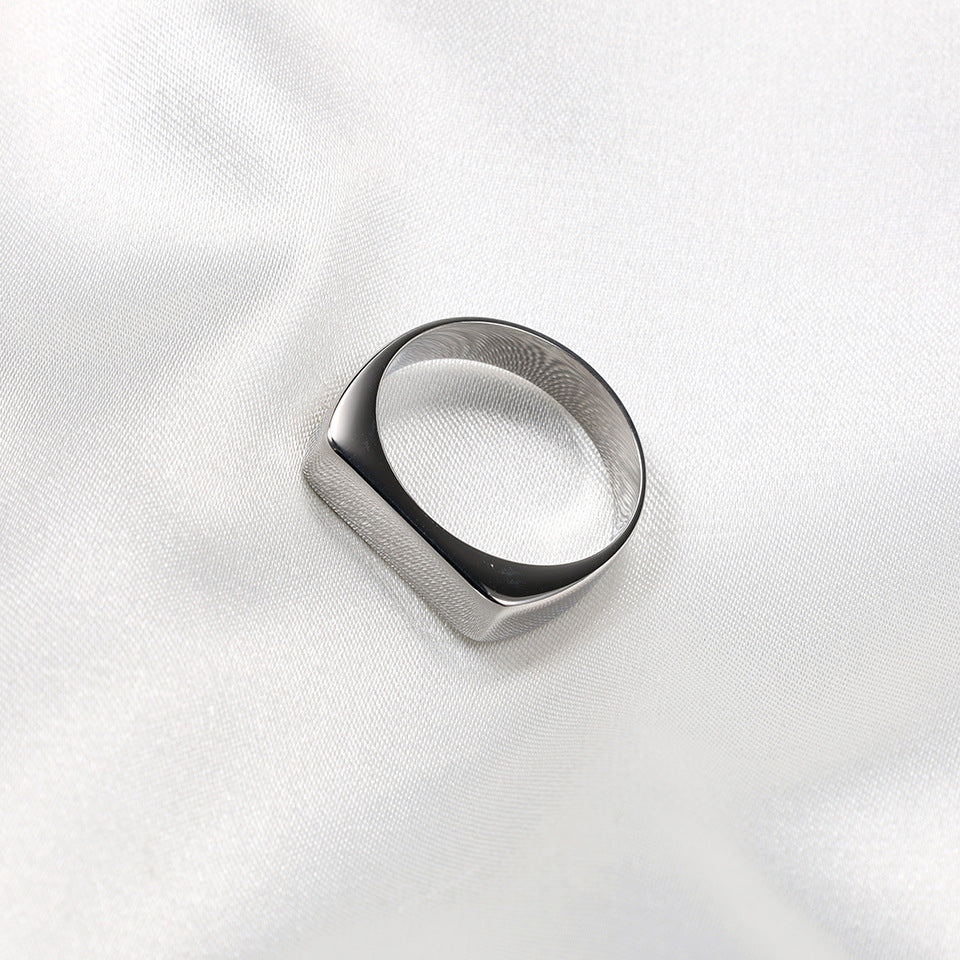 Cross-border new products Simple titanium steel 18k gold ring Personalized stainless steel non-fading men's food ring hand jewelry
