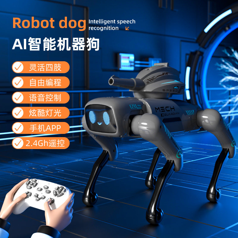 Explosive children's AI simulation robot dog intelligent voice bionic remote control mechanical dog robot toy stall wholesale