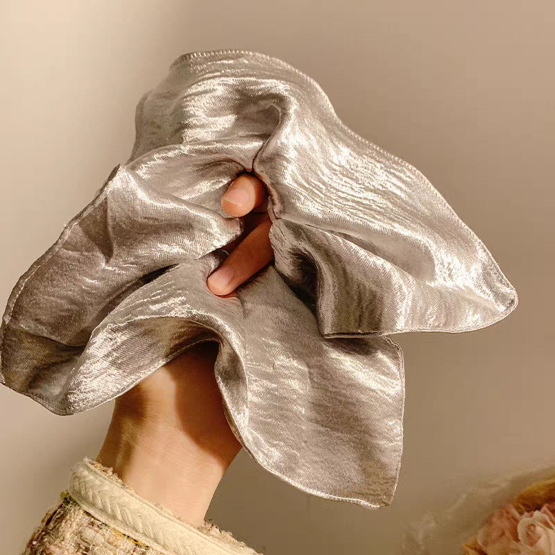 New Chinese blended style square scarf large intestine scrunchie women's large high-end square headband low ponytail hair tie hair accessory