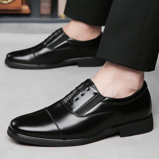 Men's shoes, new business casual leather shoes, three-joint security standard work shoes, black four-season leather shoes, soft soled single shoes
