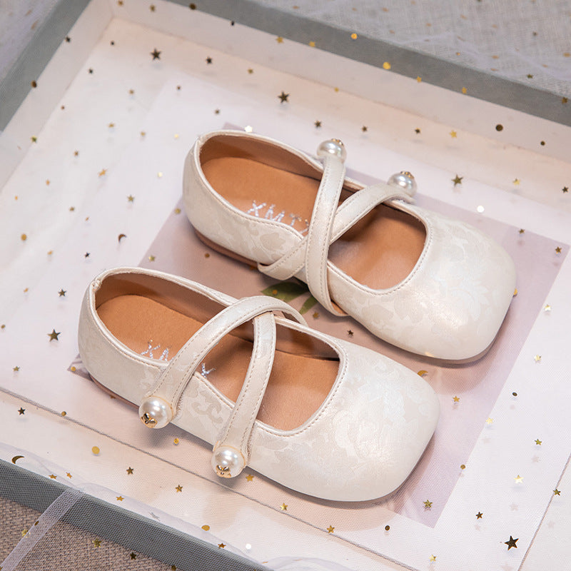 Girls' Princess Little Leather Shoes, 2026 Spring New Style National-Style Soft-Soled Lofto-Style Shoes, Fashion Single Shoes for Little Girls, Medium and Big Kids