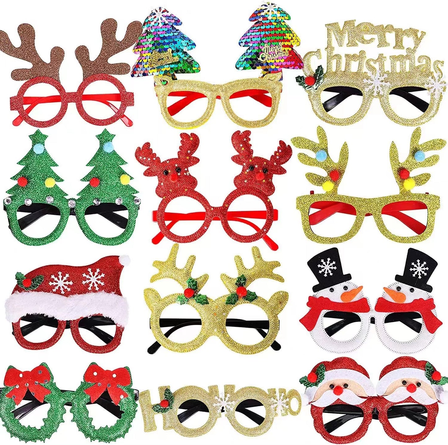 Cross-border Amazon TEMU Shein Christmas Glasses Christmas Glasses Set Holiday Party Supplies