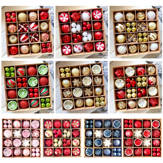 Amazon Christmas decoration 6cm electroplating ball plastic ball shaped painted Christmas ball gift Christmas tree pendant