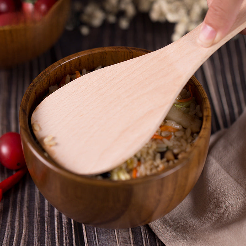 Japanese sour jujube wood bowl adult children's wooden bowl solid wood bowl instant noodle bowl home tableware factory direct sales