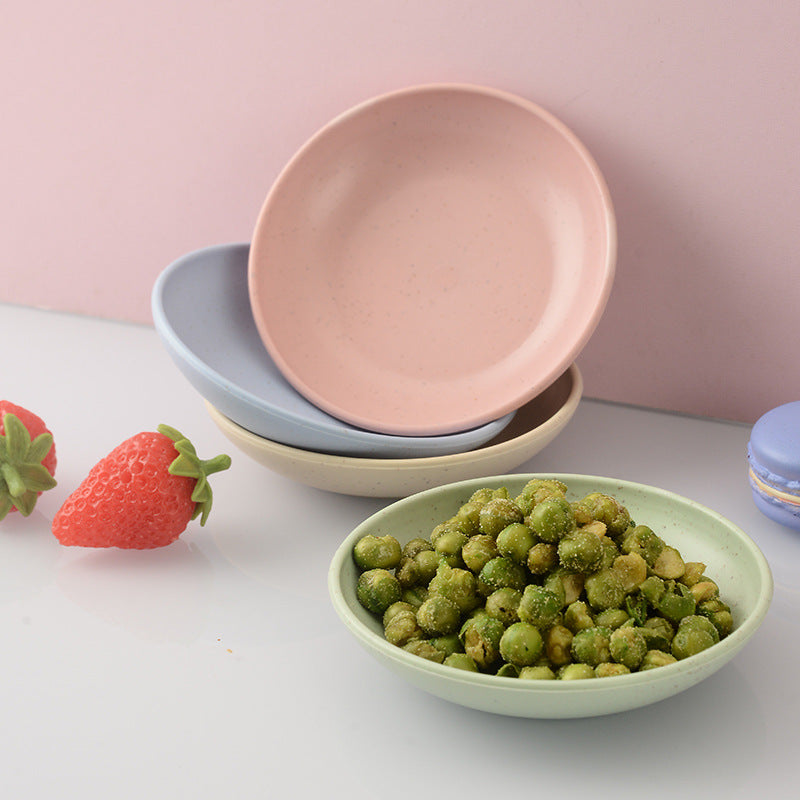 Cross-border wheat straw 10cm coarse salt plate round plate seasoning plate snack sauce vinegar plate bone spitting plate