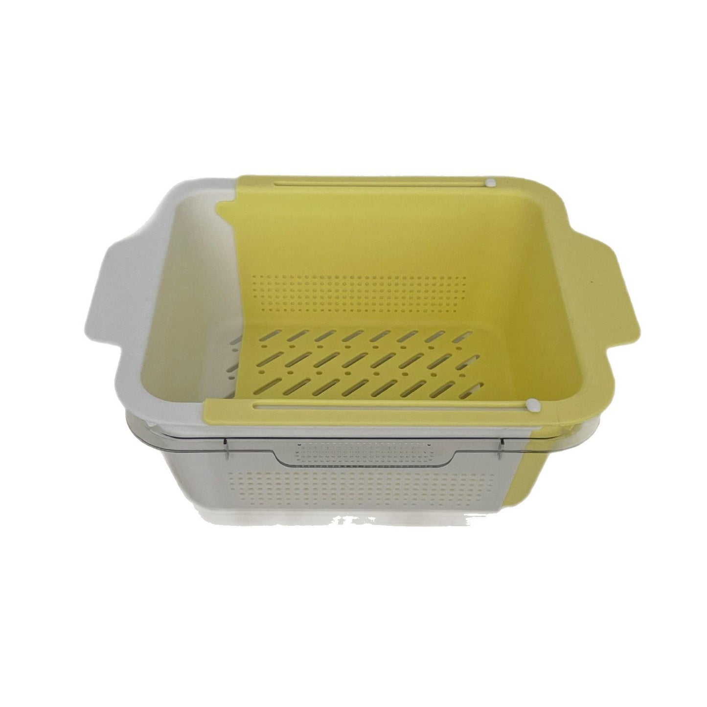 Retractable Draining Basket Macaron Tone Double Layer Multi-Purpose Multi-Purpose Fruit Plate Vegetable Basket Home Kitchen Supplies