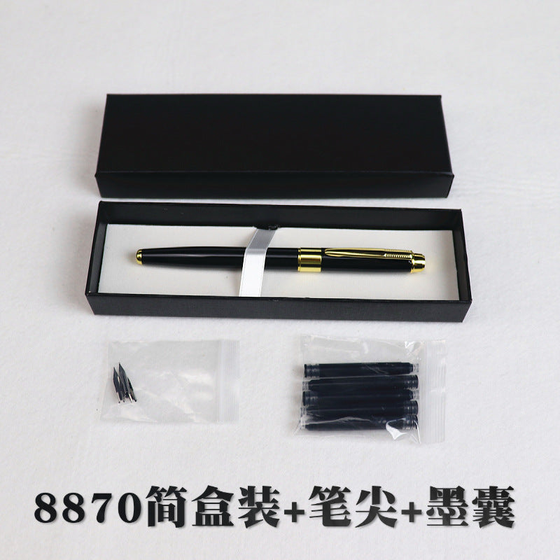 Hard pen calligraphy pen boxed multi-color metal pen body business gift Ming student training class with pen gift