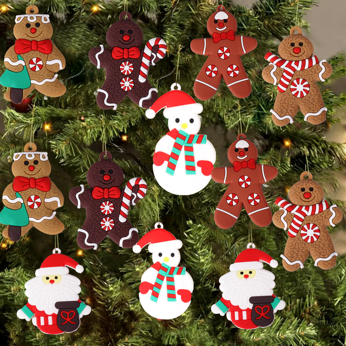 Cross-border hot sale classic Christmas gingerbread man pendant, Christmas decorations, Christmas tree pendants, spot wholesale
