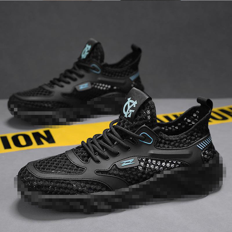 Beach shoes, summer mesh casual shoes, breathable cut-out sandals, versatile lightweight men's outdoor sports trendy shoes