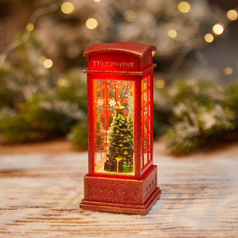 Christmas decoration wind lantern crystal light Santa Claus Christmas party decoration Christmas ornament Christmas gift
