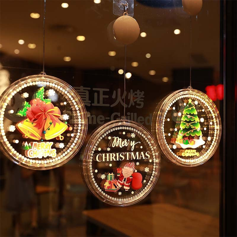 Cross-border Christmas LED Luminous Decoration Gift Window Creative Safety Knot Window Sticker Toy Gift Hanging Ornament
