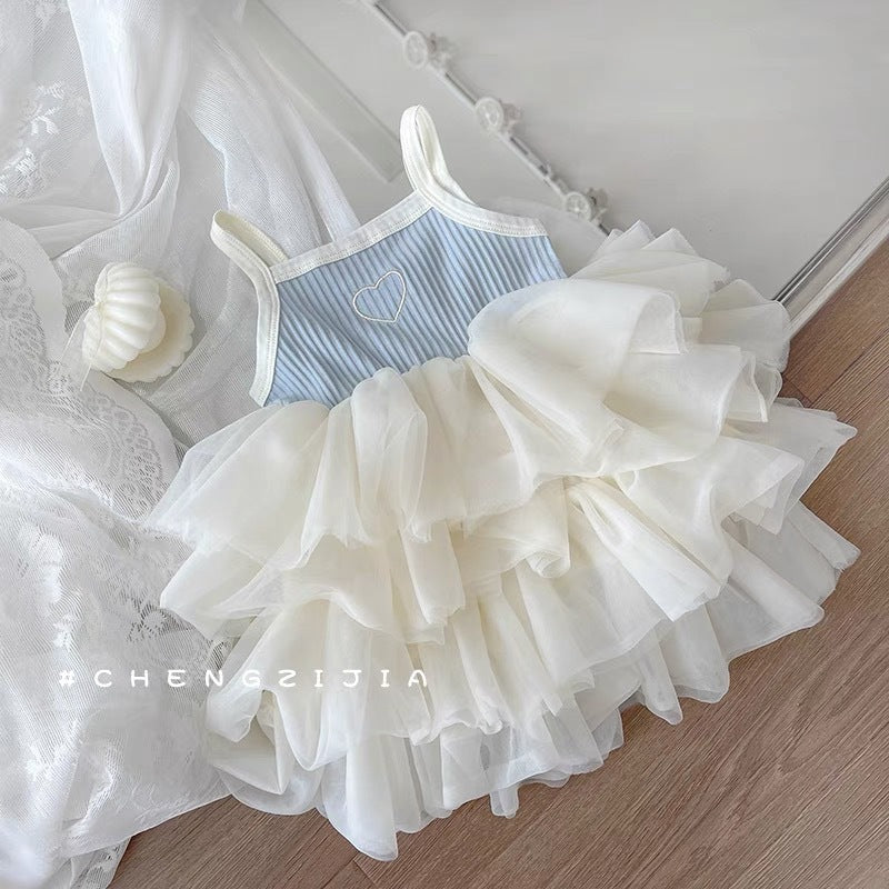 2025 Summer New Baby Girl Foreign Cake Skirt Princess Skirt Girls Clothes Suspendron Dress Puffy Skirt Tide
