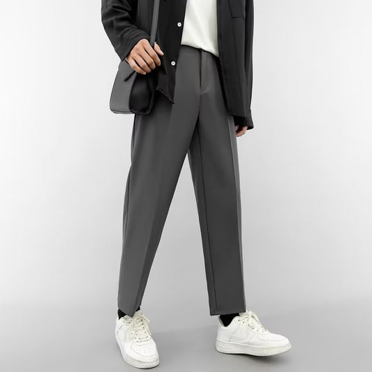 2023 autumn and winter new handsome little trousers men's Korean version of the trend casual men's versatile straight suit pants