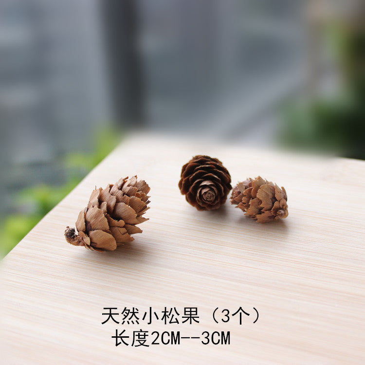 New Christmas decorations New Year Christmas handmade DIY pine ball acorn dried flower dried fruit wood chip wooden stake props
