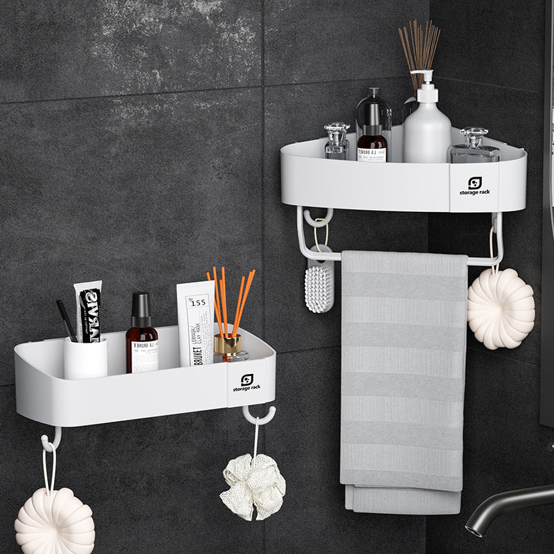Bathroom storage rack, non-punching tripod, bathroom corner wall hanging storage rack, washbasin toiletry storage