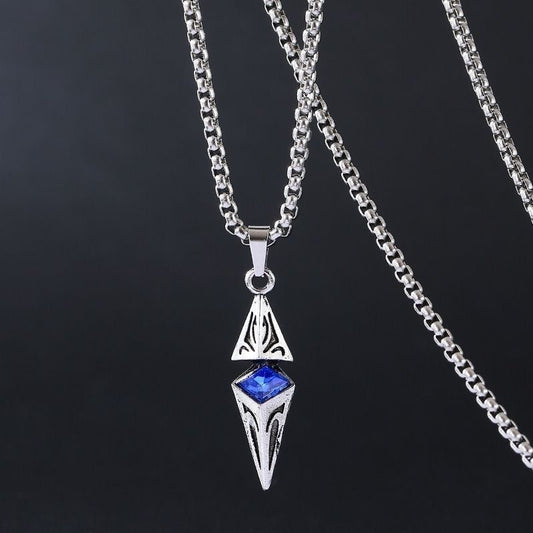 Starlight diamond zircon lucky stone necklace men's trendy handsome ins wishing stone pendant trend cold and simple men