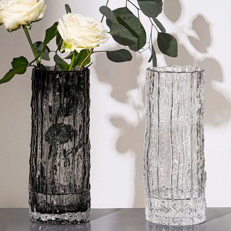 ins style Internet celebrity frozen vase glacier vase glass transparent flower arrangement rose flower living room table ornament bottle