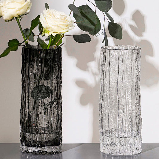 ins style Internet celebrity frozen vase glacier vase glass transparent flower arrangement rose flower living room table ornament bottle