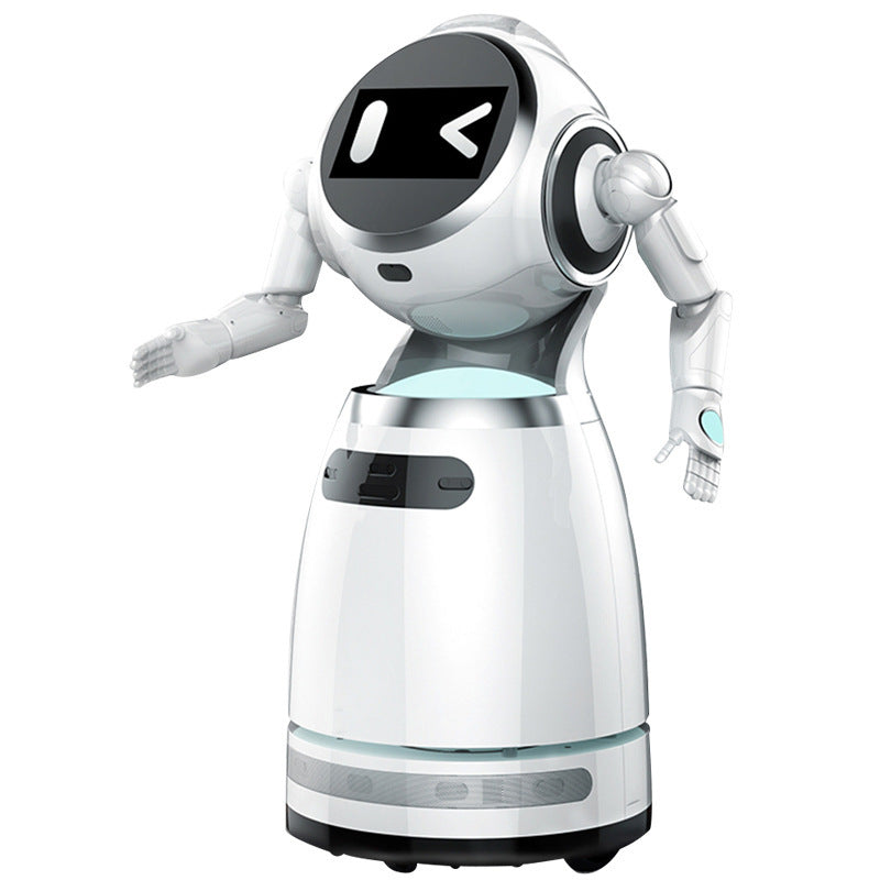 Exhibition hall welcomes, intelligent robot reception automatic explanation, guided tours, leading commercial services, body temperature detection