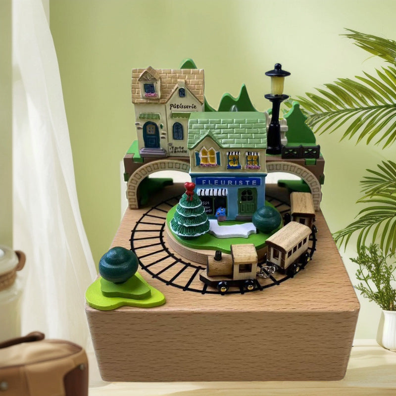 2025 New Christmas Music Box Wooden Crafts Creative Christmas Gift Merry Christmas Clockwork Music Box