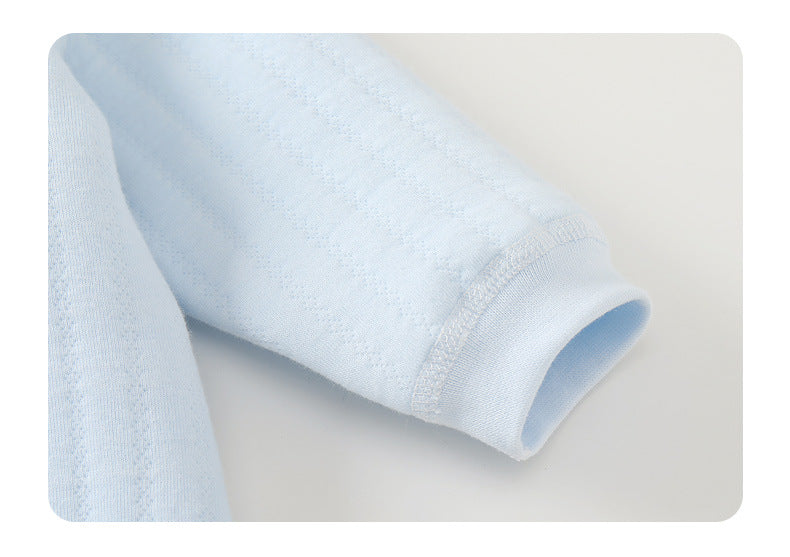 Baby padded high-waisted thermal underwear set Newborn clothes baby split clothes autumn and winter primer two-piece set