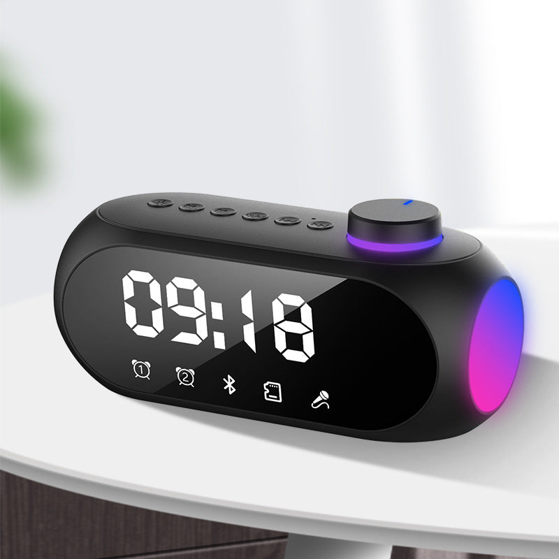 New bluetooth small speaker S18 night light speaker subwoofer portable mini clock home alarm clock desktop tone