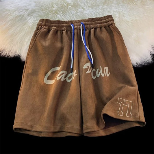Shorts, men's Hong Kong style ins, trendy brand straight basketball sports pants, summer 2023 loose casual five-point pants